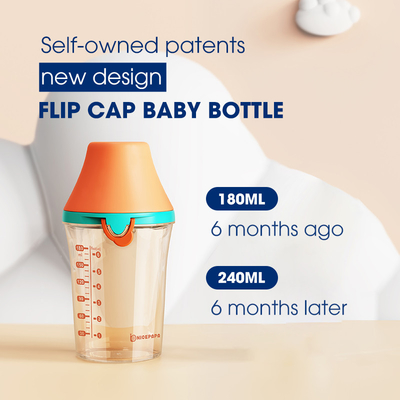 cólica LFGB do bocal do fluxo de Flip Cap Baby Bottle Fast do triângulo de 150ml PPSU anti